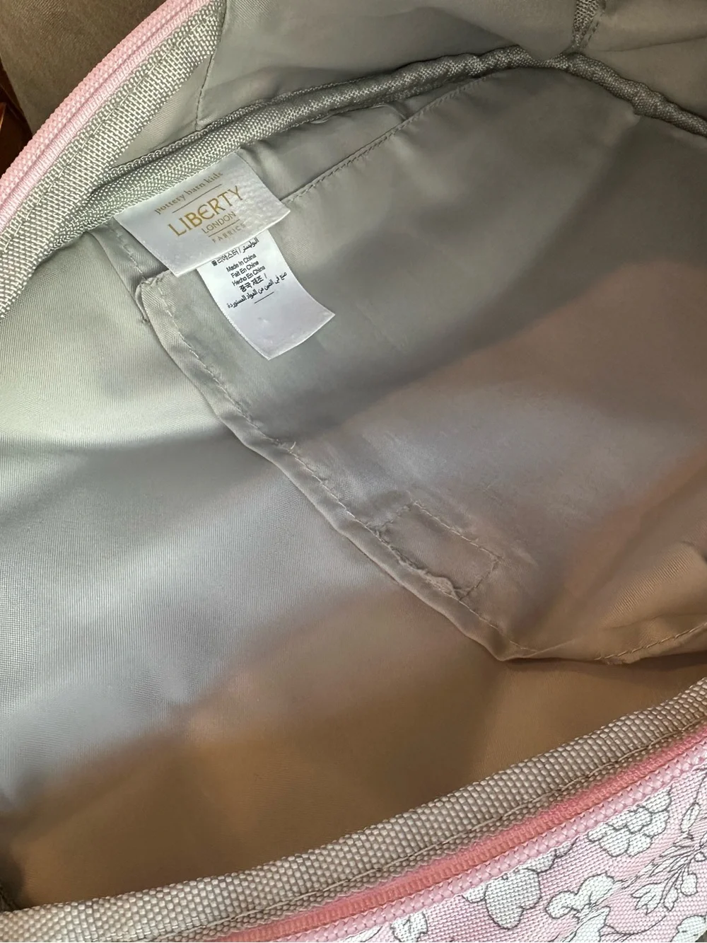 Pottery Barn Kids Pink Floral Monogram Backpack